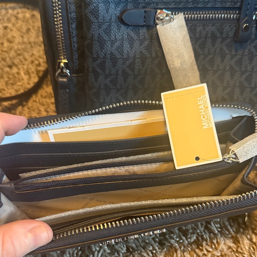 Michael Kors Blue and Brown Women's Backpack Set - Picture 3 of 5